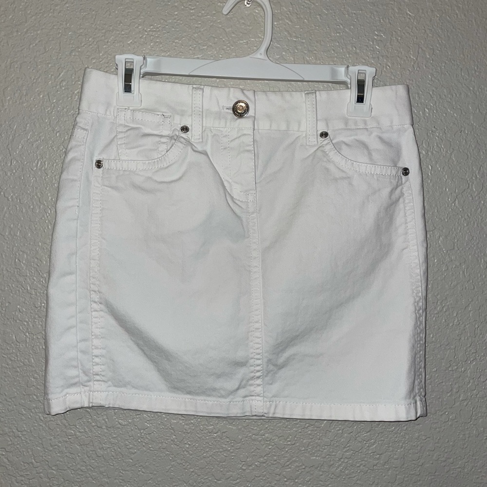 Ann Taylor White Denim Skirt — Size 0